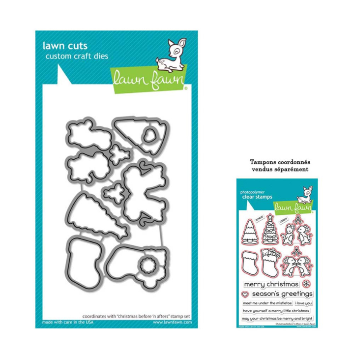 Matrices de découpe Dies Christmas Before 'n Afters 11 pcs - Lawn Fawn - Rougier et Plé