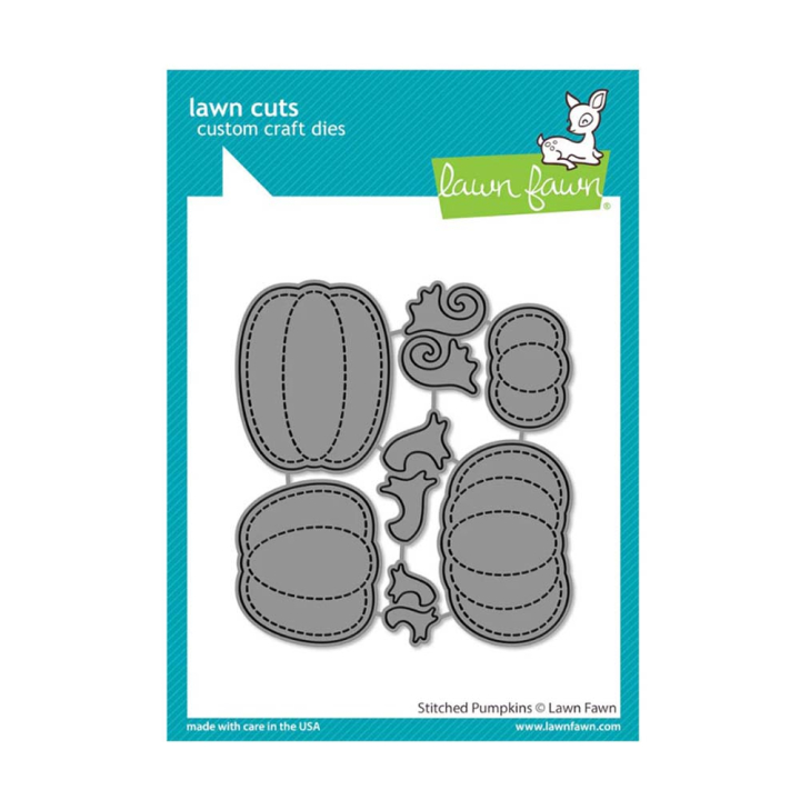 Matrices de découpe Dies Stitched Pumpkins 7 pcs - Lawn Fawn - Rougier et Plé