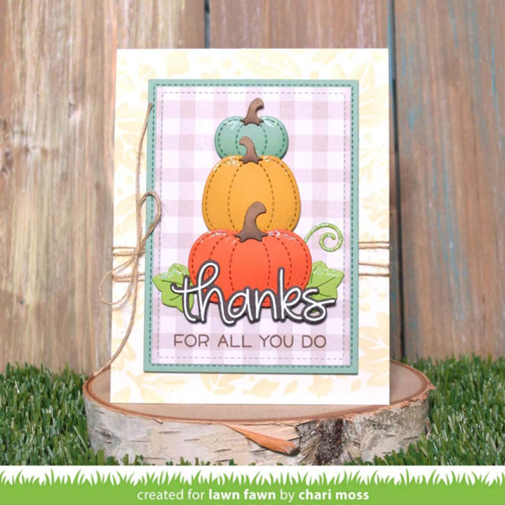 Matrices de découpe Dies Stitched Pumpkins 7 pcs - Lawn Fawn - Rougier et Plé