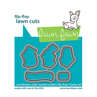 Matrices de découpe Dies Coaster Critters Flip-Flop 5 pcs - Lawn Fawn - Rougier et Plé