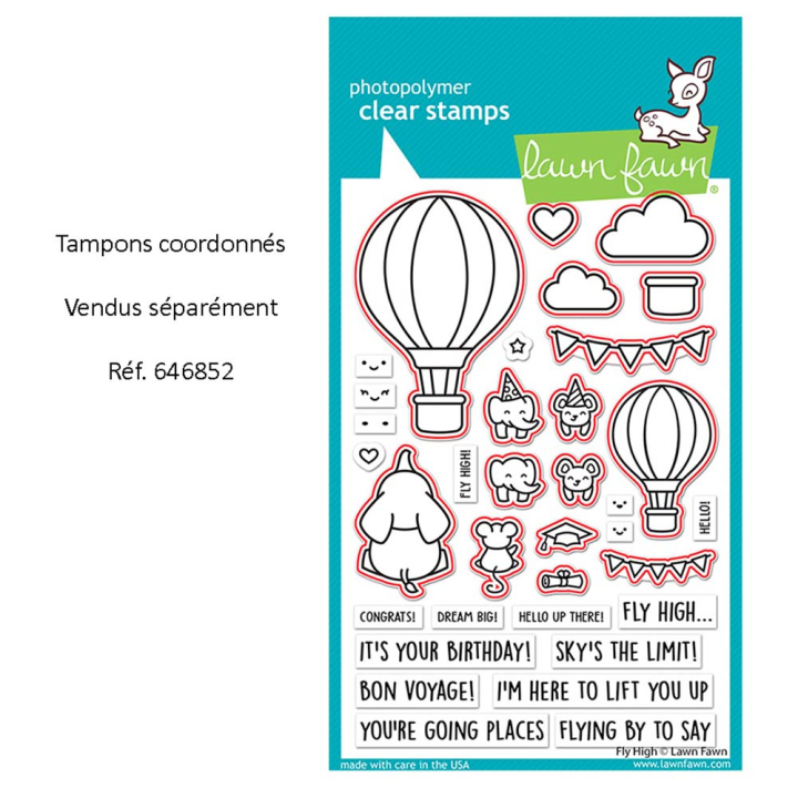 Matrices de découpe Dies Coaster Fly High 16 pcs - Lawn Fawn - Rougier et Plé