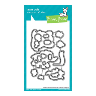 Matrices de découpe Dies Coaster Elephant Parade 18 pcs - Lawn Fawn - Rougier et Plé