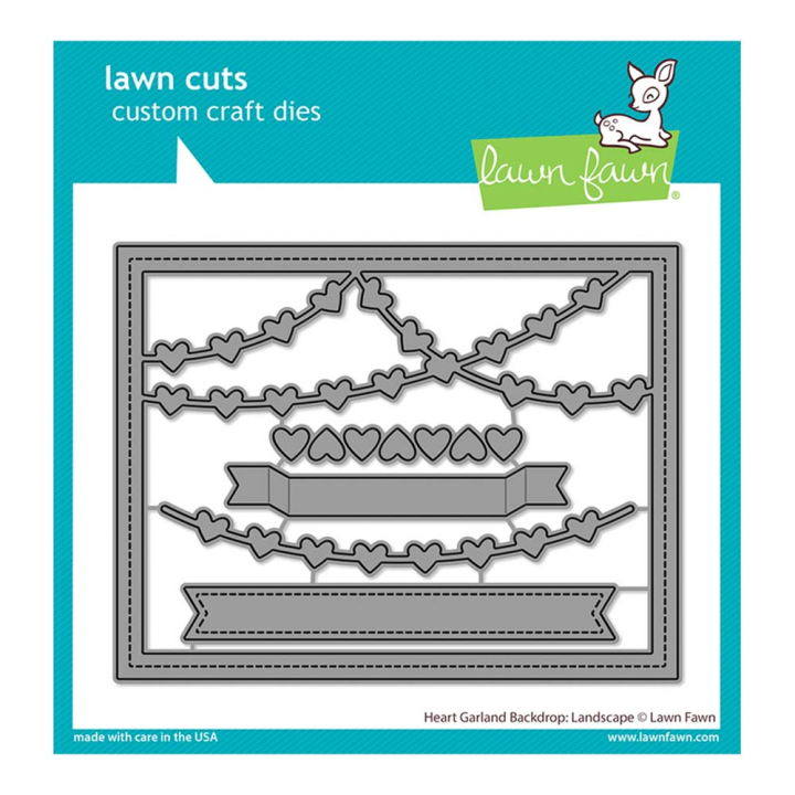 Matrices de découpe Dies Heart Garland Backdrop Paysage 5 pcs - Lawn Fawn - Rougier et Plé