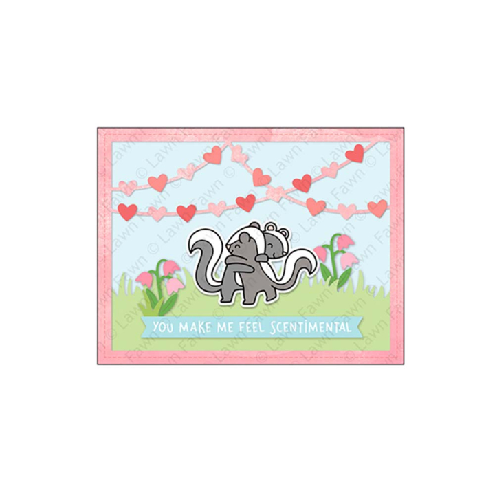 Matrices de découpe Dies Heart Garland Backdrop Paysage 5 pcs - Lawn Fawn - Rougier et Plé