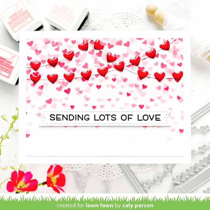 Matrices de découpe Dies Heart Garland Backdrop Paysage 5 pcs - Lawn Fawn - Rougier et Plé