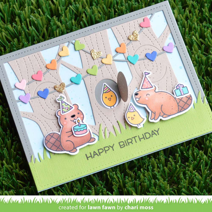 Matrices de découpe Dies Heart Garland Backdrop Paysage 5 pcs - Lawn Fawn - Rougier et Plé