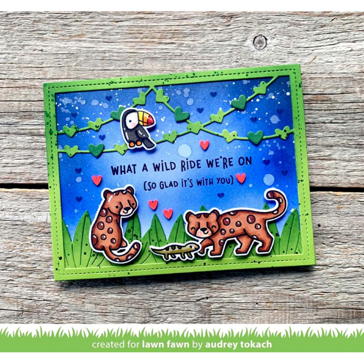 Matrices de découpe Dies Heart Garland Backdrop Paysage 5 pcs - Lawn Fawn - Rougier et Plé