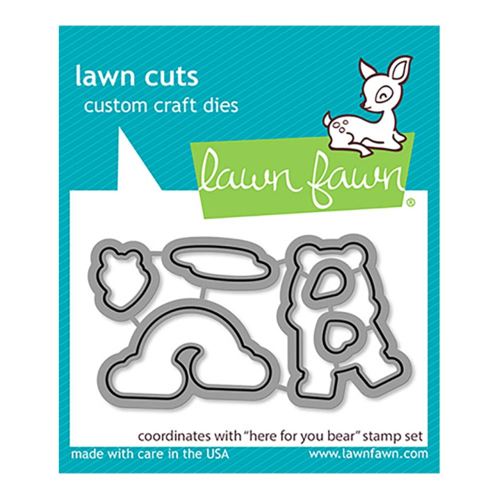 Matrices de découpe Dies Here For You Bear 6 pcs - Lawn Fawn - Rougier et Plé