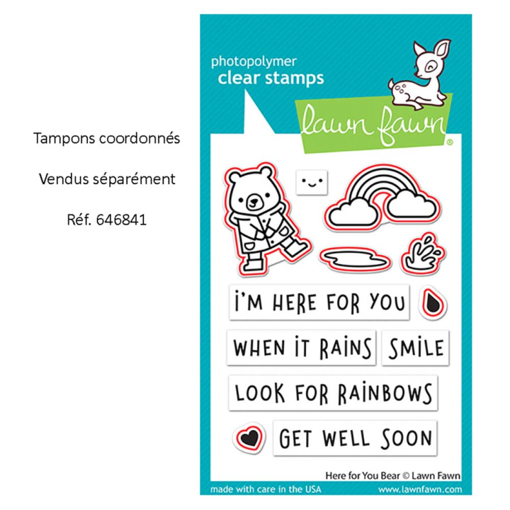 Matrices de découpe Dies Here For You Bear 6 pcs - Lawn Fawn - Rougier et Plé