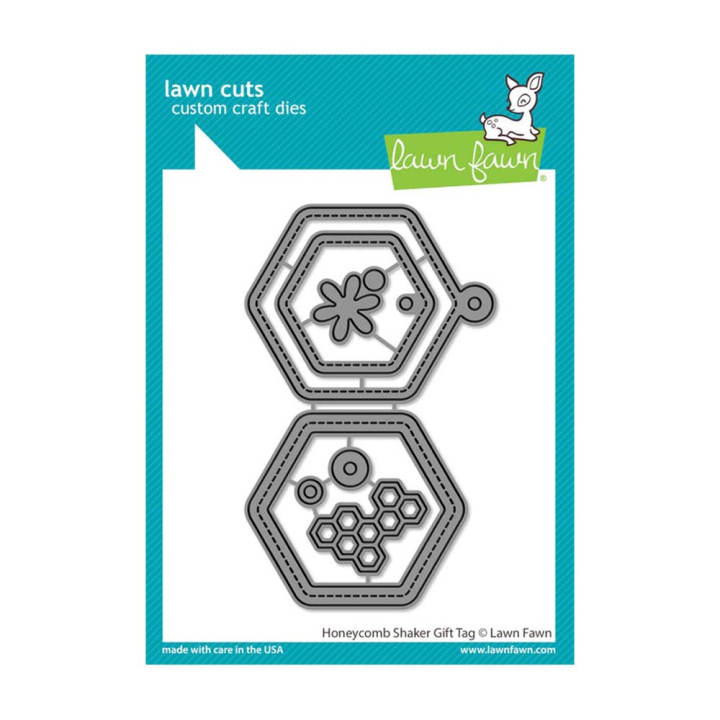 Matrices de découpe Dies Honeycomb Shaker Gift Tag 7 pcs - Lawn Fawn - Rougier et Plé