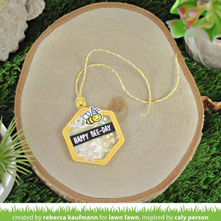Matrices de découpe Dies Honeycomb Shaker Gift Tag 7 pcs - Lawn Fawn - Rougier et Plé