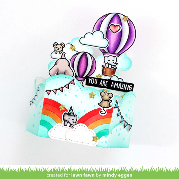 Matrices de découpe Dies Platform Pop-Up Cloud Inserts 4 pcs - Lawn Fawn - Rougier et Plé