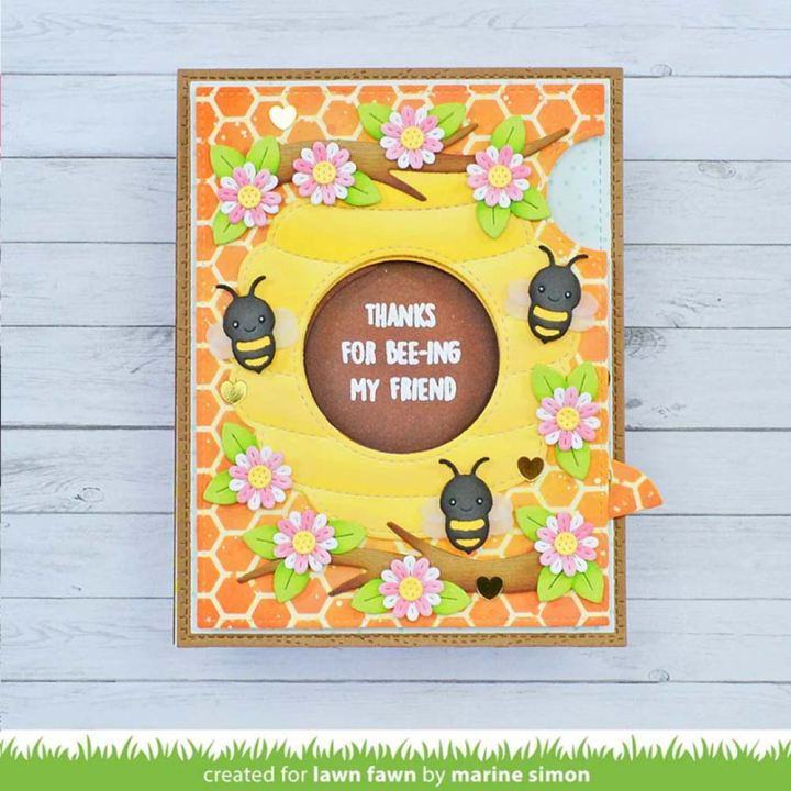Matrices de découpe Dies Magic Iris Beehive Add-On 9 pcs - Lawn Fawn - Rougier et Plé