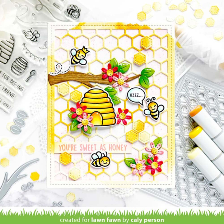 Matrices de découpe Dies Magic Iris Beehive Add-On 9 pcs - Lawn Fawn - Rougier et Plé
