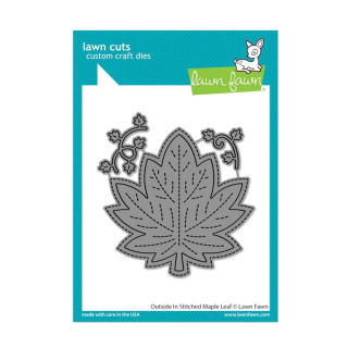 Matrices de découpe Dies Outside In Stitched Maple Leaf 3 pcs - Lawn Fawn - Rougier et Plé