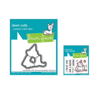 Matrices de découpe Dies Pawsome Birthday 2 pcs - Lawn Fawn - Rougier et Plé