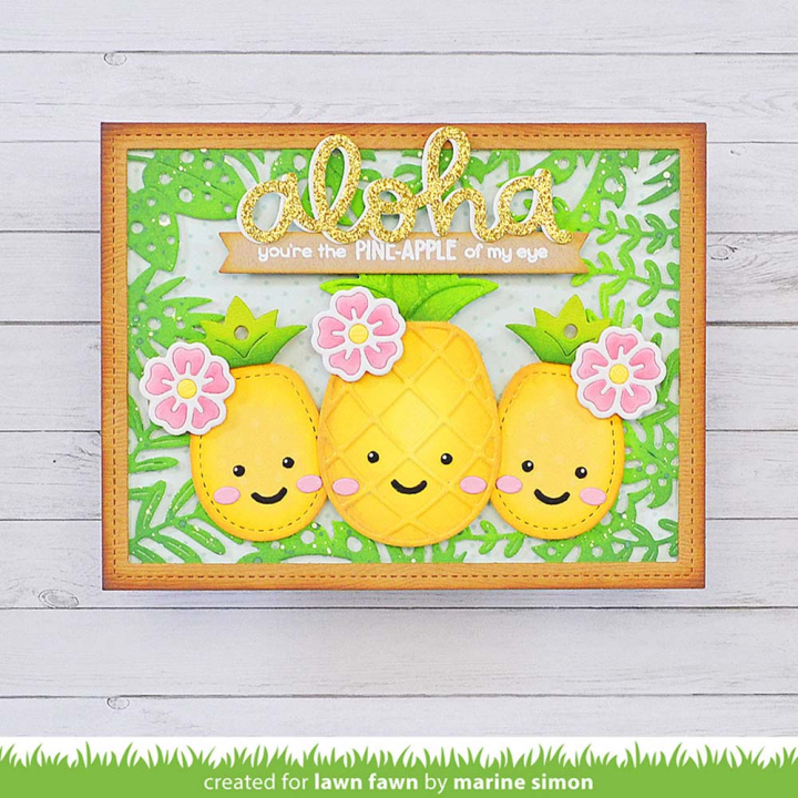 Matrices de découpe Dies Playful Pineapple 9 pcs - Lawn Fawn - Rougier et Plé