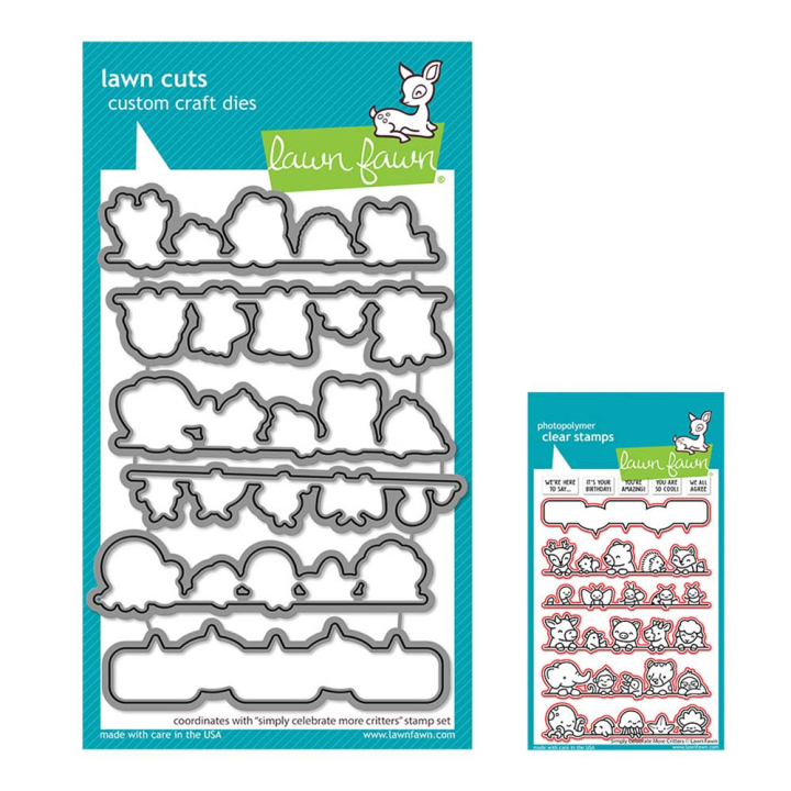 Matrices de découpe Dies Simply Celebrate More Critters 6 pcs - Lawn Fawn - Rougier et Plé