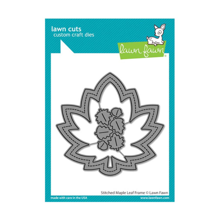 Matrices de découpe Dies Stitched Maple Leaf Frame 7 pcs - Lawn Fawn - Rougier et Plé