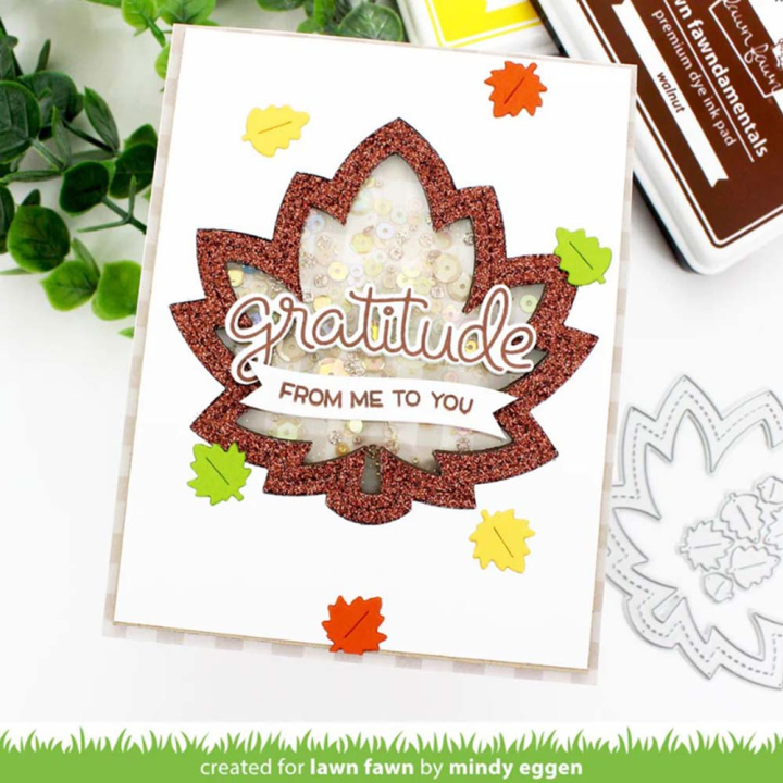 Matrices de découpe Dies Stitched Maple Leaf Frame 7 pcs - Lawn Fawn - Rougier et Plé