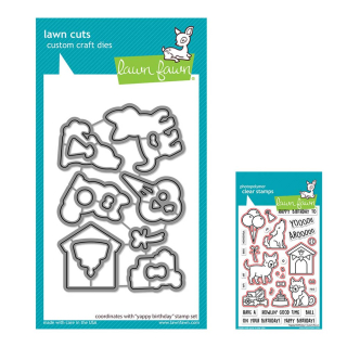 Matrices de découpe Dies Yappy Birthday 16 pcs - Lawn Fawn - Rougier et Plé