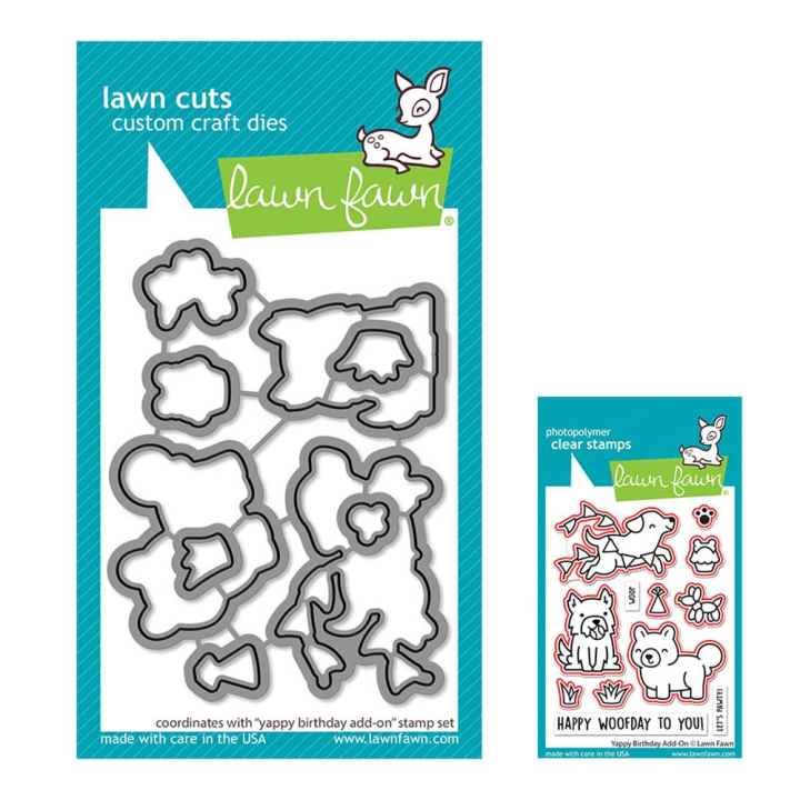 Matrices de découpe Dies Yappy Birthday Add-On 9 pcs - Lawn Fawn - Rougier et Plé