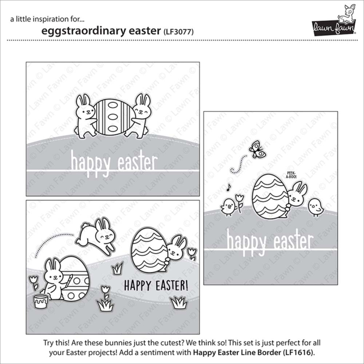 Tampons transparents Eggstraordinary Easter 25 pcs - Lawn Fawn - Rougier et Plé
