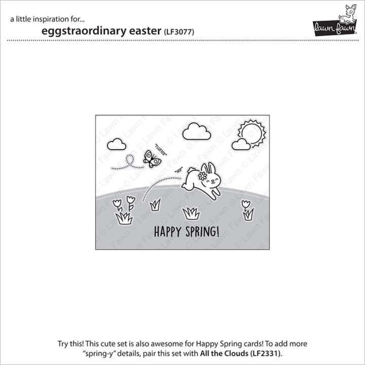 Tampons transparents Eggstraordinary Easter 25 pcs - Lawn Fawn - Rougier et Plé