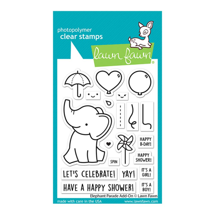 Tampons transparents Elephant Parade Add-On 20 pcs - Lawn Fawn - Rougier et Plé