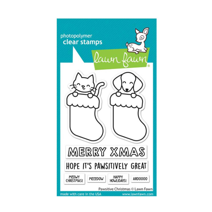 Tampons transparents Pawsitive Christmas 8 pcs - Lawn Fawn - Rougier et Plé