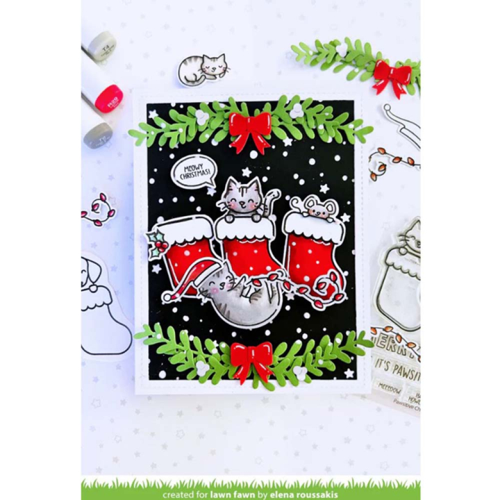 Tampons transparents Pawsitive Christmas 8 pcs - Lawn Fawn - Rougier et Plé