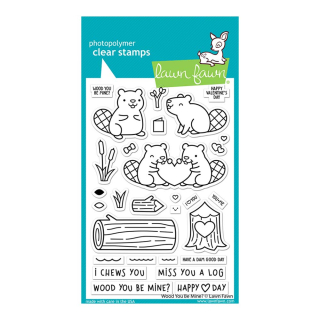 Tampons transparents Wood You Be Mine ? 28 pcs - Lawn Fawn - Rougier et Plé