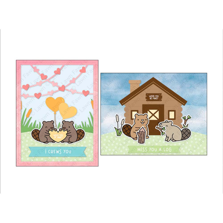 Tampons transparents Wood You Be Mine ? 28 pcs - Lawn Fawn - Rougier et Plé