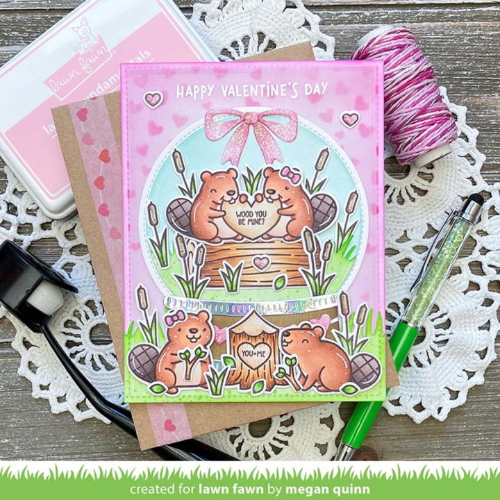 Tampons transparents Wood You Be Mine ? 28 pcs - Lawn Fawn - Rougier et Plé