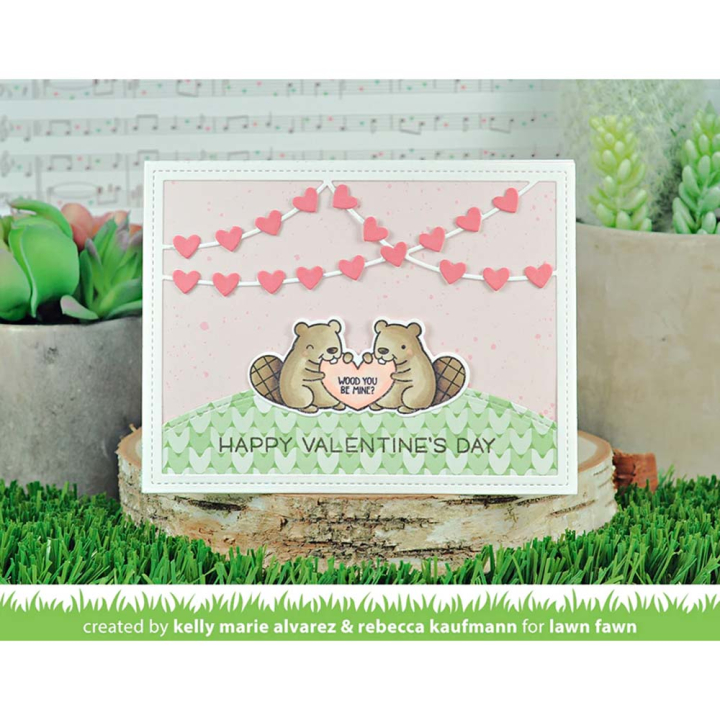 Tampons transparents Wood You Be Mine ? 28 pcs - Lawn Fawn - Rougier et Plé