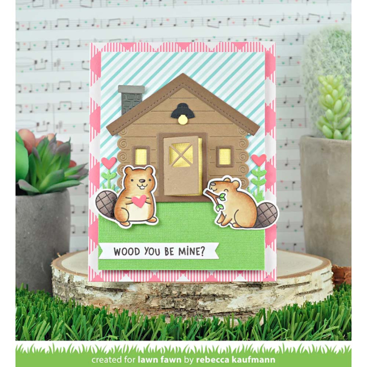 Tampons transparents Wood You Be Mine ? 28 pcs - Lawn Fawn - Rougier et Plé