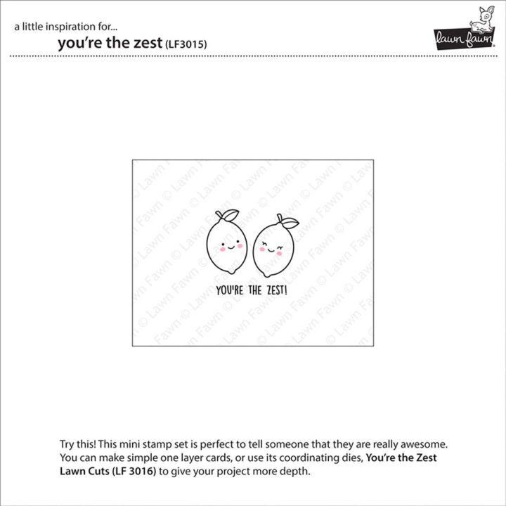 Tampons transparents You're the Zest 7 pcs - Lawn Fawn - Rougier et Plé