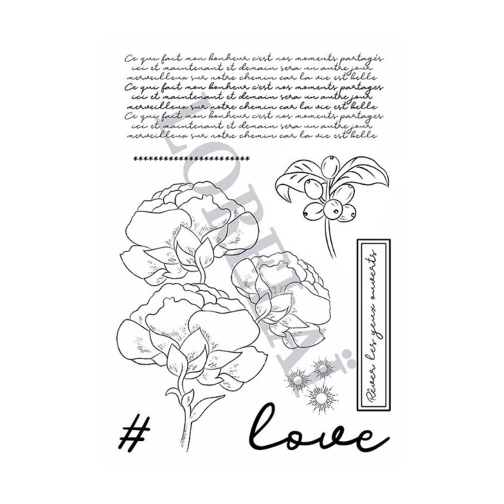 Tampons transparents Carpe Diem - Ce qui fait mon bonheur 8 pcs - Lorelai Design - Rougier et Plé