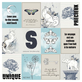 Papier imprimé 30,5 x 30,5 cm 200 g/m² Carpe Diem N°6 - Lorelai Design - Rougier et Plé