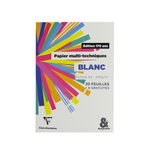 Bloc papier multi-techniques A4 Édition 170 ans 20 Feuilles + 6 offertes - Rougier&Plé - Rougier et Plé
