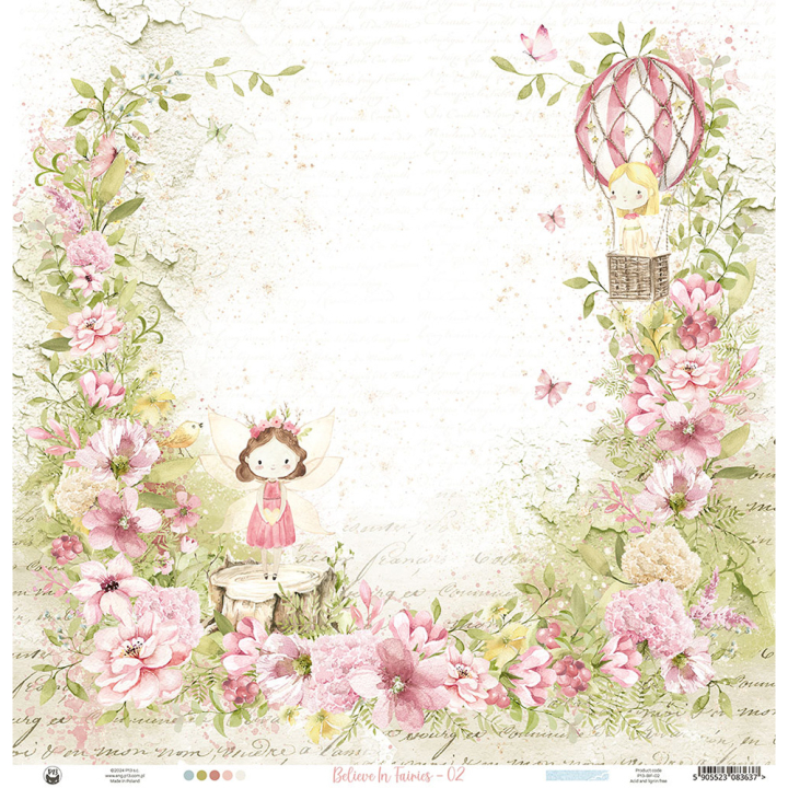 Papier imprimé 30,5 x 30,5 cm Believe in Fairies N°2 - P13 - Rougier et Plé