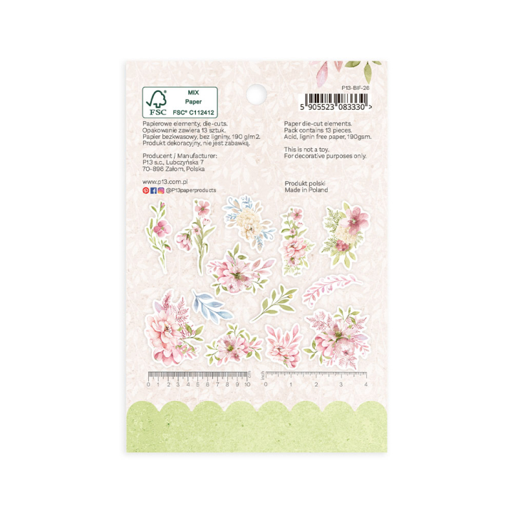Ephemera Believe in Fairies Set Flowers and leaves 13pcs - P13 - Rougier et Plé