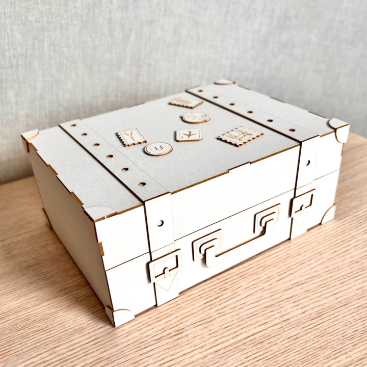 Chipboard 3D Travel Journal Suitcase 17 x 12,4 x 7 cm - P13 - Rougier et Plé