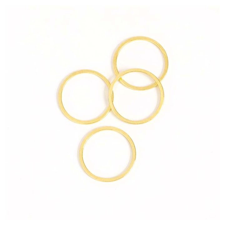 Anneaux Fermés 15 mm Doré à l'or fin 24K - 8 pcs - Perles Corner - Rougier et Plé