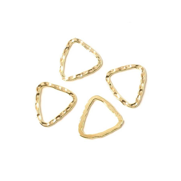 Anneaux Fermés Triangle 14 x 15 mm Doré à l'or fin 24K - 4 pcs - Perles Corner - Rougier et Plé