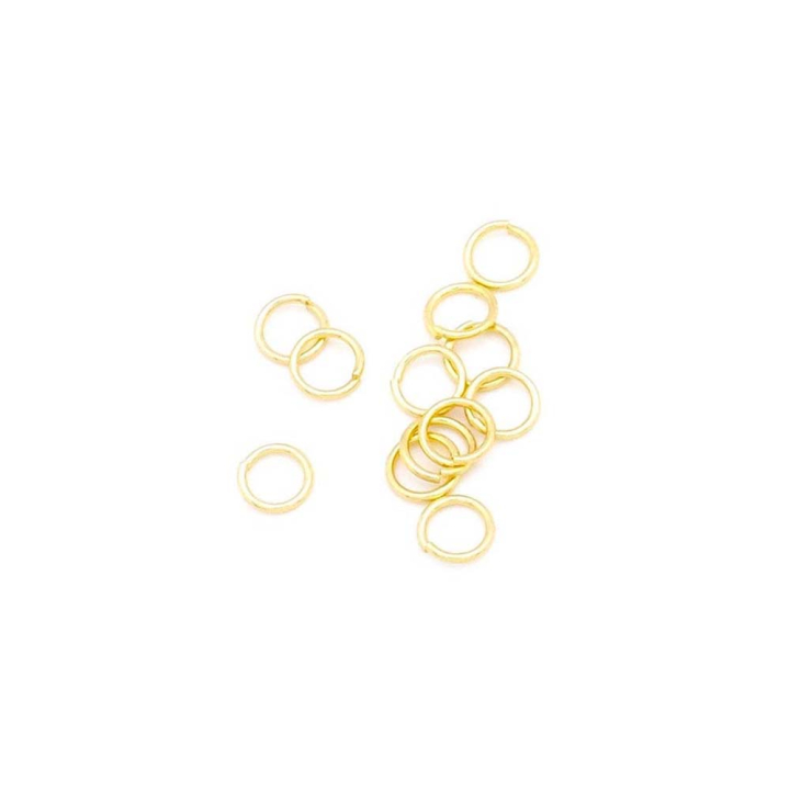 Anneaux ouverts 6 mm Doré à l'or fin 24K - 50 pcs - Perles Corner - Rougier et Plé