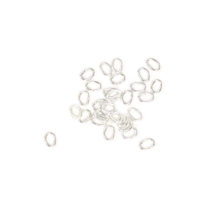 Anneaux ouverts Ovale 4 x 3 mm Argenté 925 - 60 pcs - Perles Corner - Rougier et Plé