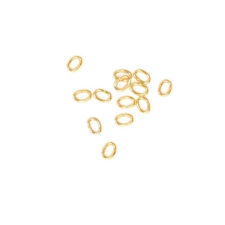 Anneaux ouverts Ovale 4 x 3 mm Doré à l'or fin 24K - 60 pcs - Perles Corner - Rougier et Plé