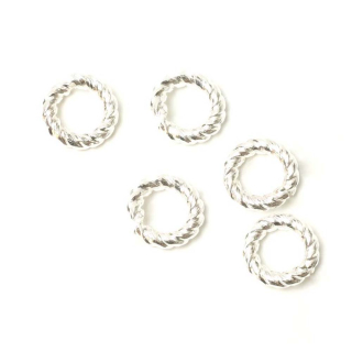 Anneaux ouverts Torsadé 10 mm Argenté 925 - 2 pcs - Perles Corner - Rougier et Plé