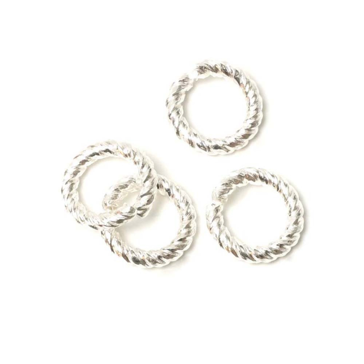 Anneaux ouverts Torsadé 12 mm Argenté 925 - 2 pcs - Perles Corner - Rougier et Plé